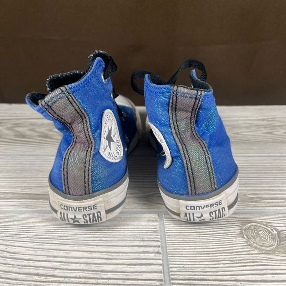 Converse Chuck Taylor Al-Star Sparkle Blue High-Top Sneaker Shoe Sneaker Kids 11 - Picture 6 of 9